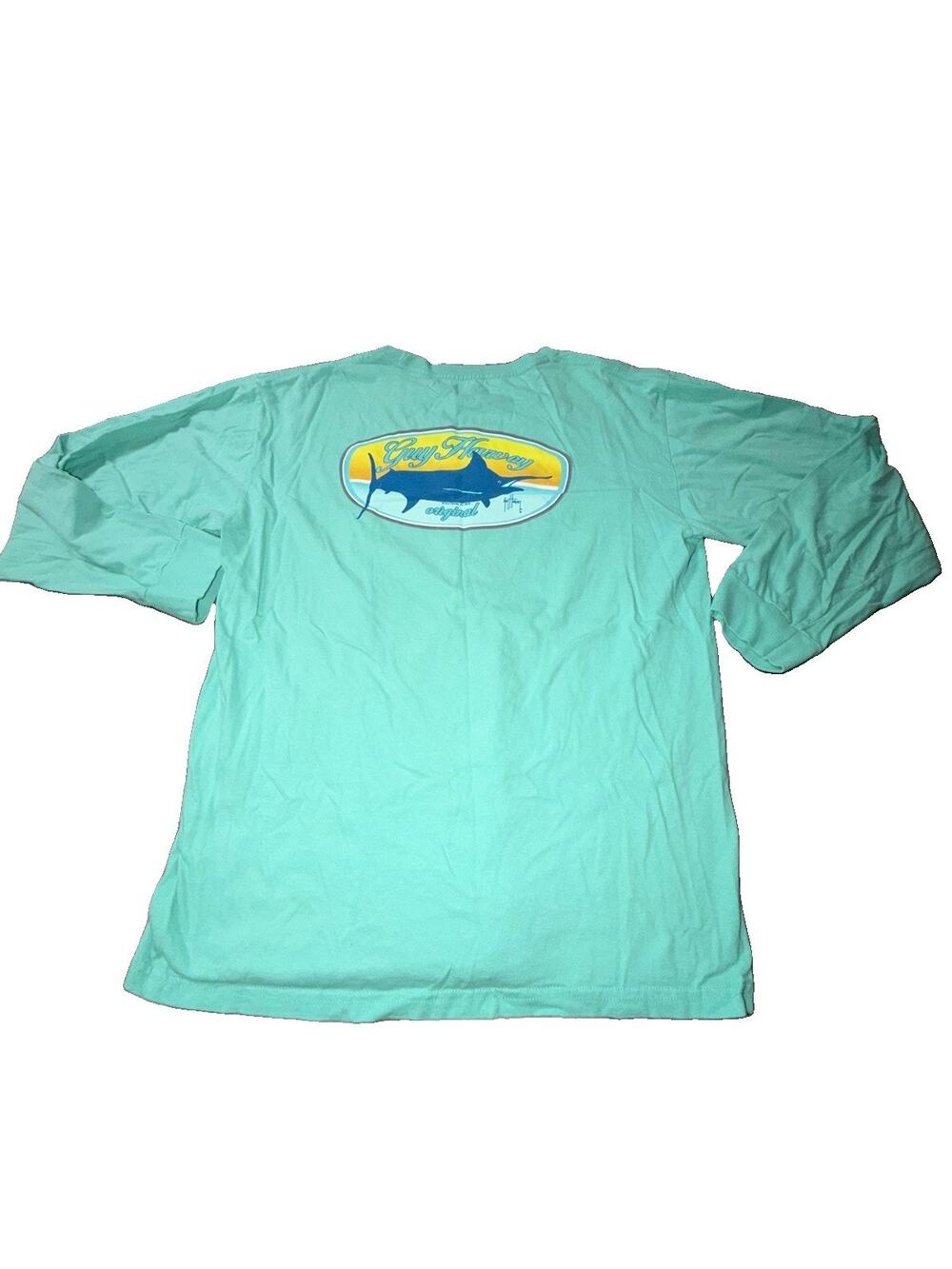 Men’s Size Large Guy Harvey Size Large Blue Graphic Marlin Longsleeve (AT15)